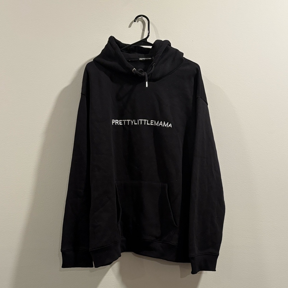 PrettyLittleThing Pretty Little Mama Black Hoodie - Maternity